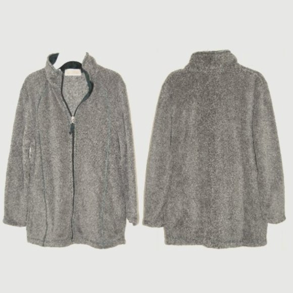 Stan Herman, Size SP, Terry Cloth, Zip Fleece Jacket, Teal Green - Picture 9 of 9